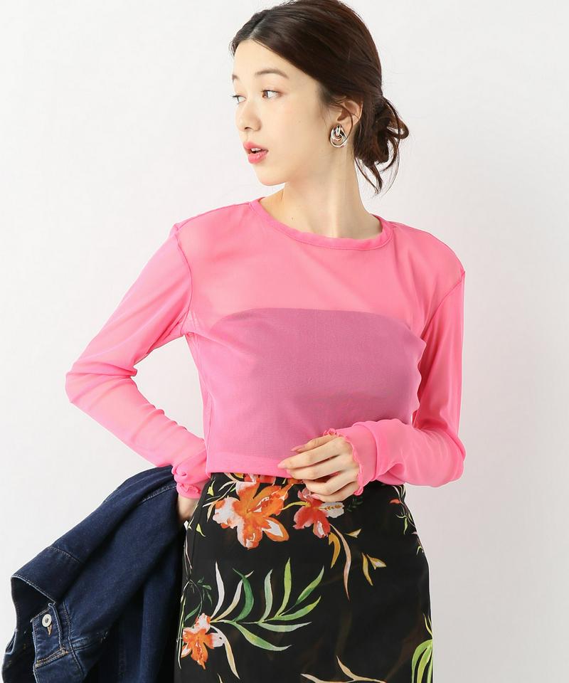 【PRISCAVera】Long Sleeve Mesh Top