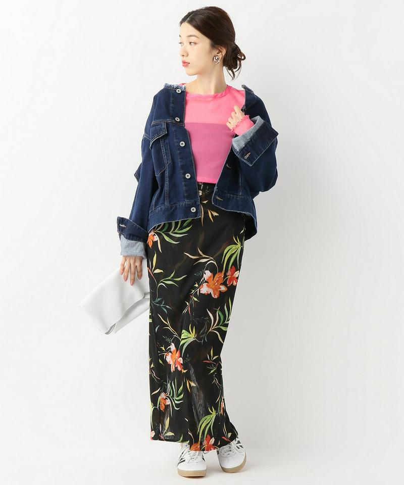 【PRISCAVera】Long Sleeve Mesh Top