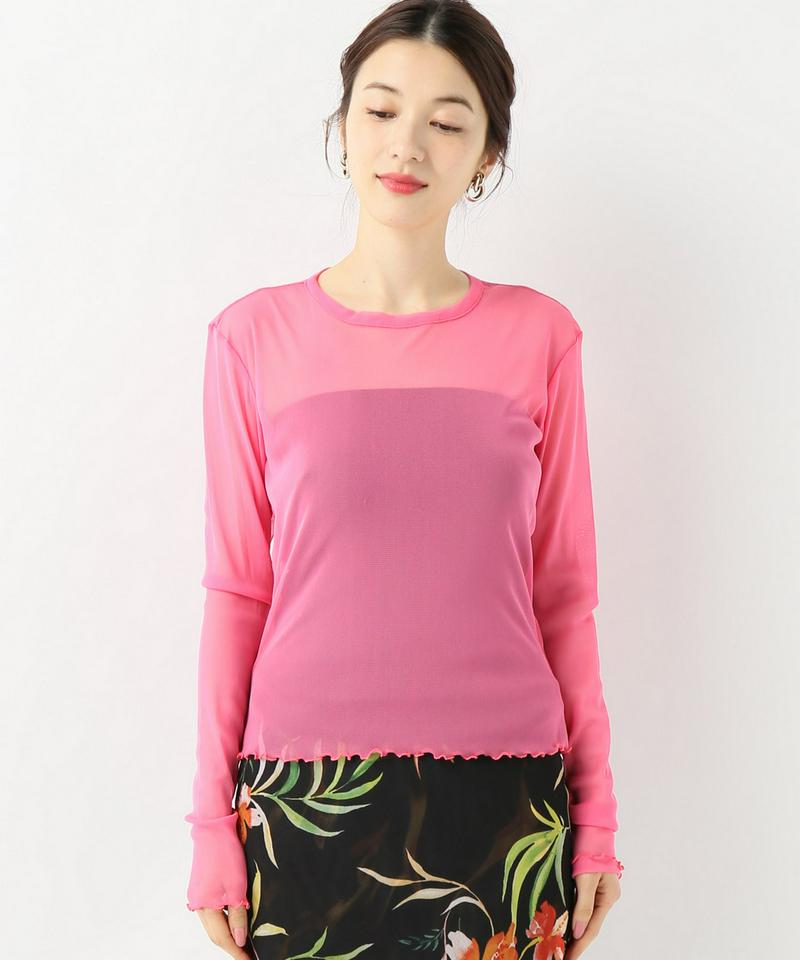 【PRISCAVera】Long Sleeve Mesh Top