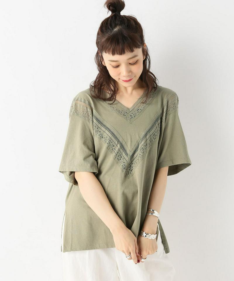 レースドッキングジャージプルオーバー