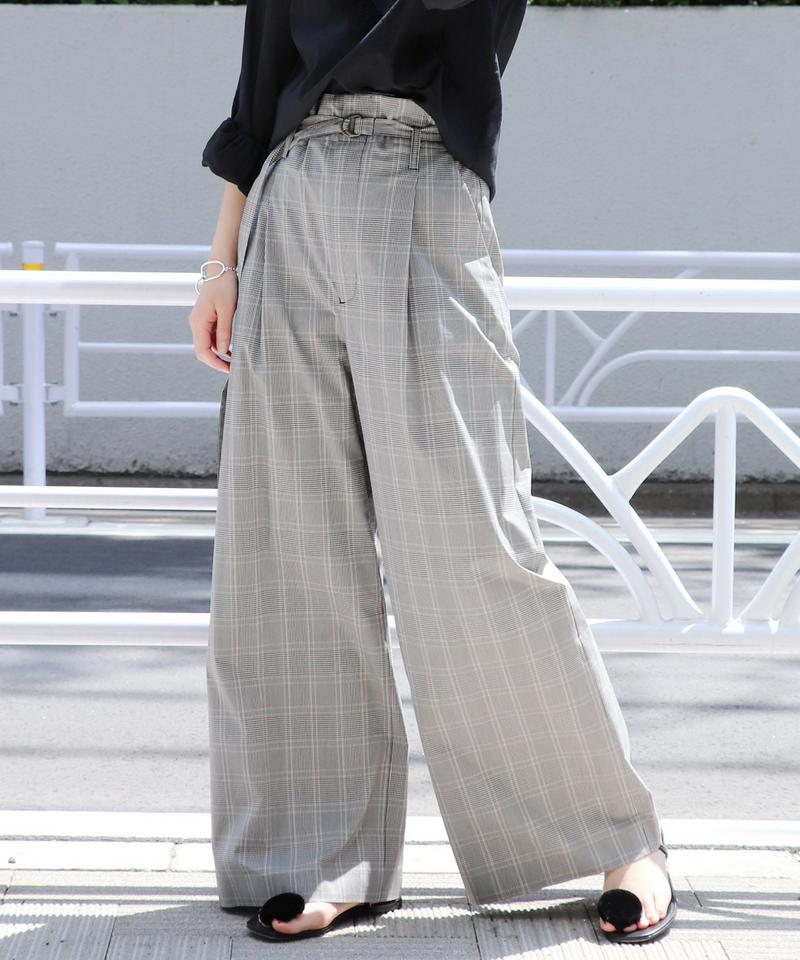 《WEB限定》JS+eC/NYチェックワイドパンツ◆