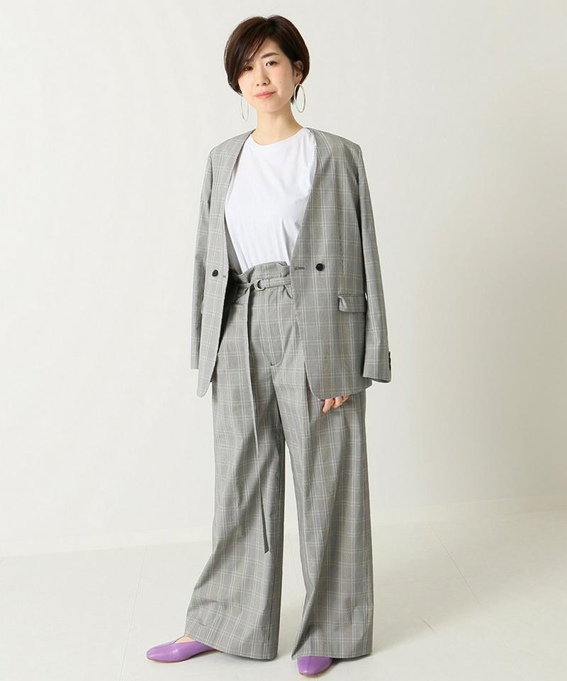 《WEB限定》JS+eC/NYチェックワイドパンツ◆