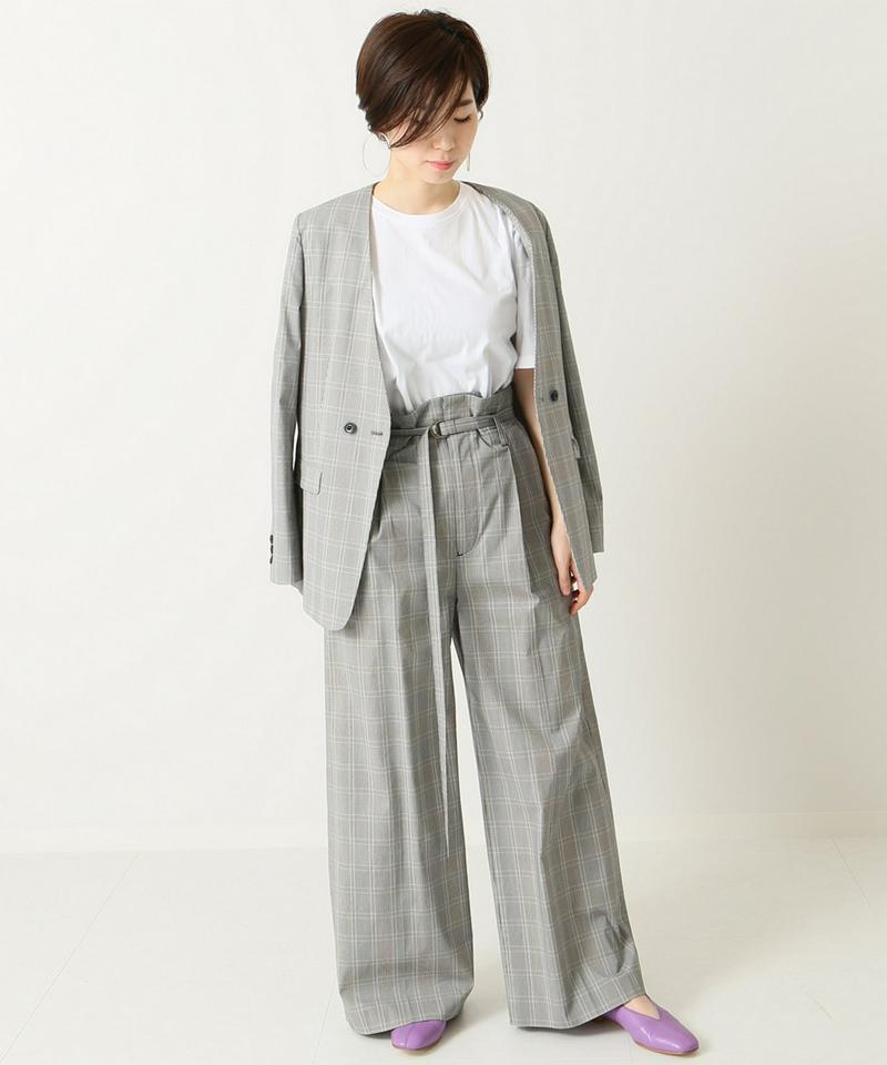 《WEB限定》JS+eC/NYチェックワイドパンツ◆