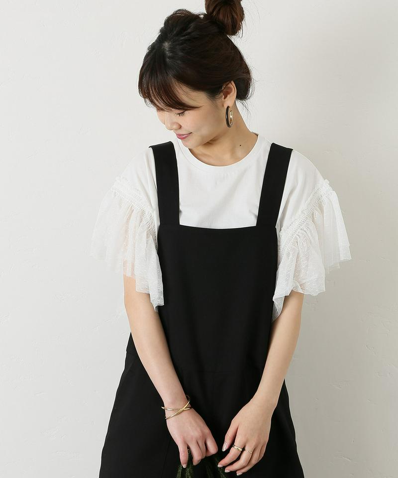 ドットチュールスリーブTシャツ◆