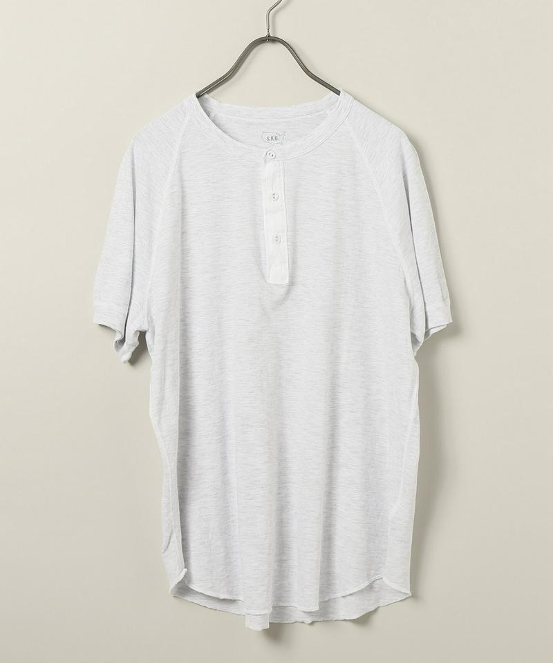 SKU S/S OATMEAL HEATHER JERSEY HENLEY