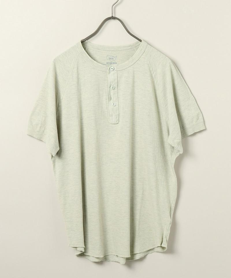 SKU S/S OATMEAL HEATHER JERSEY HENLEY