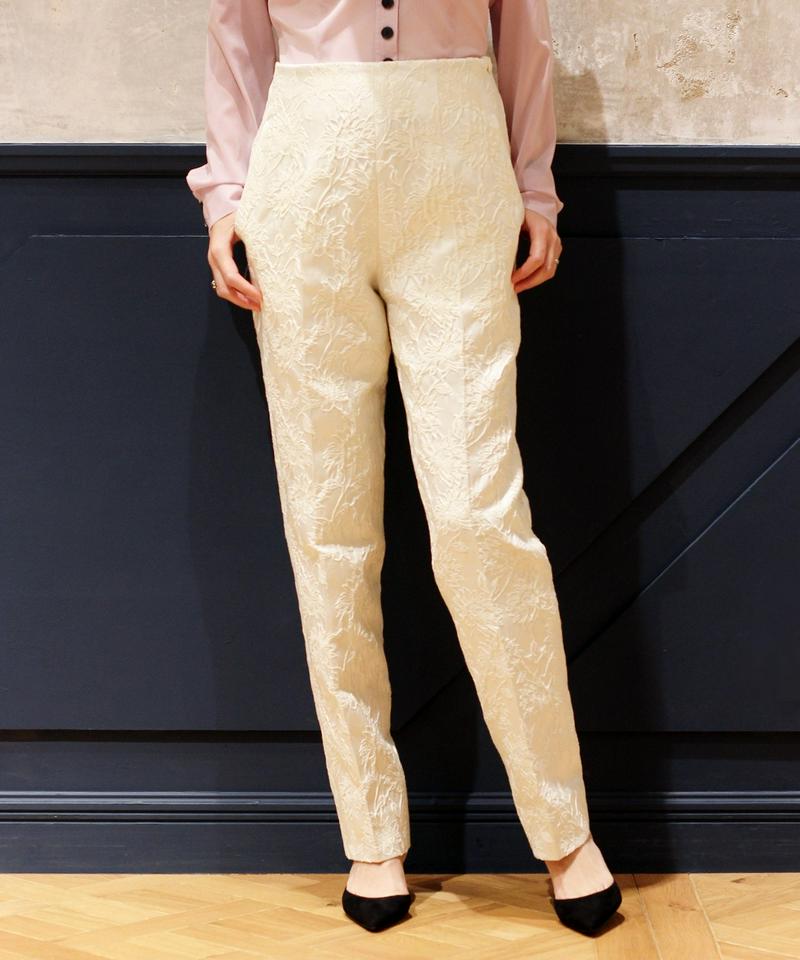 IENA LA BOUCLE フラワージャガード テーパードパンツ◆