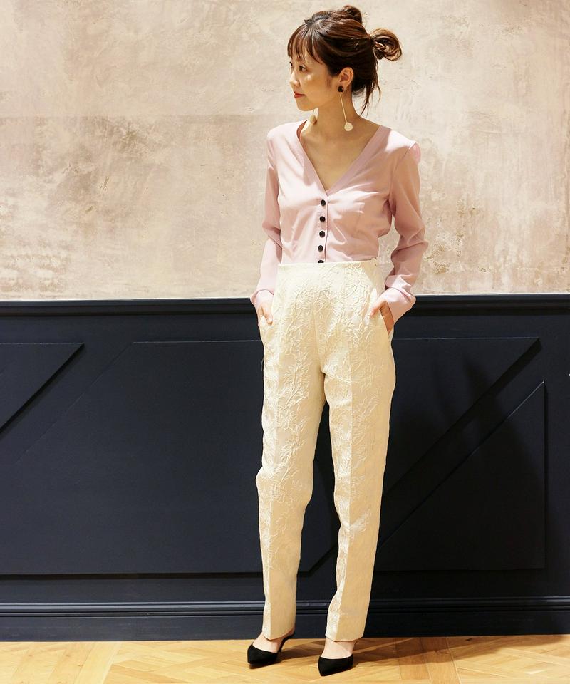 IENA LA BOUCLE フラワージャガード テーパードパンツ◆