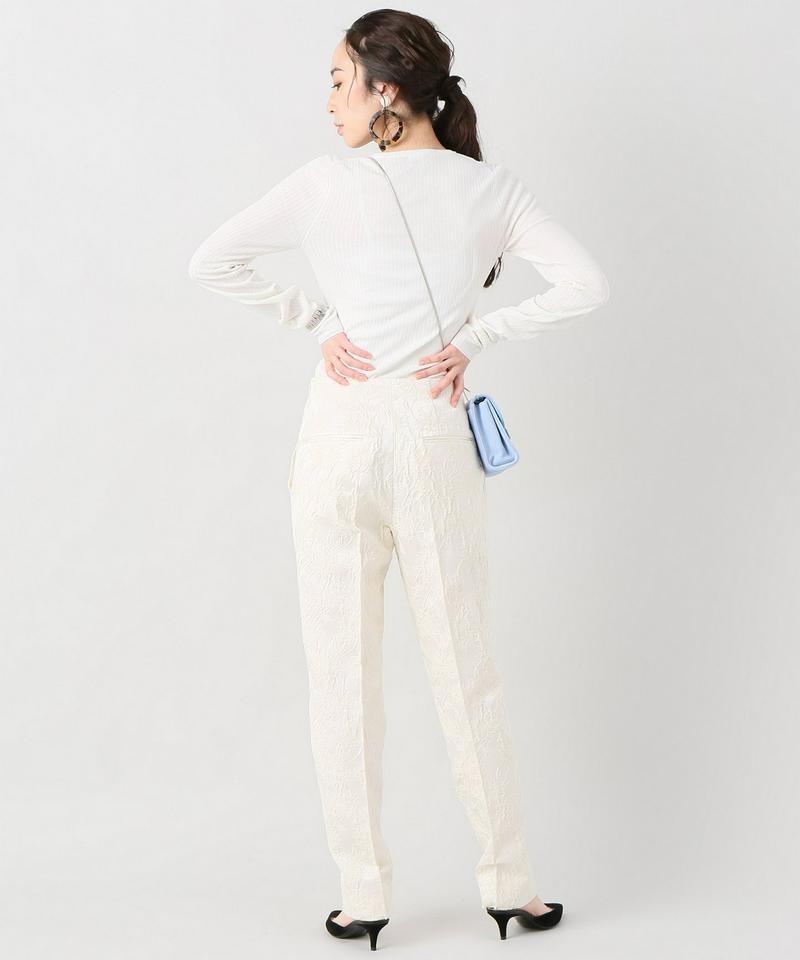 IENA LA BOUCLE フラワージャガード テーパードパンツ◆
