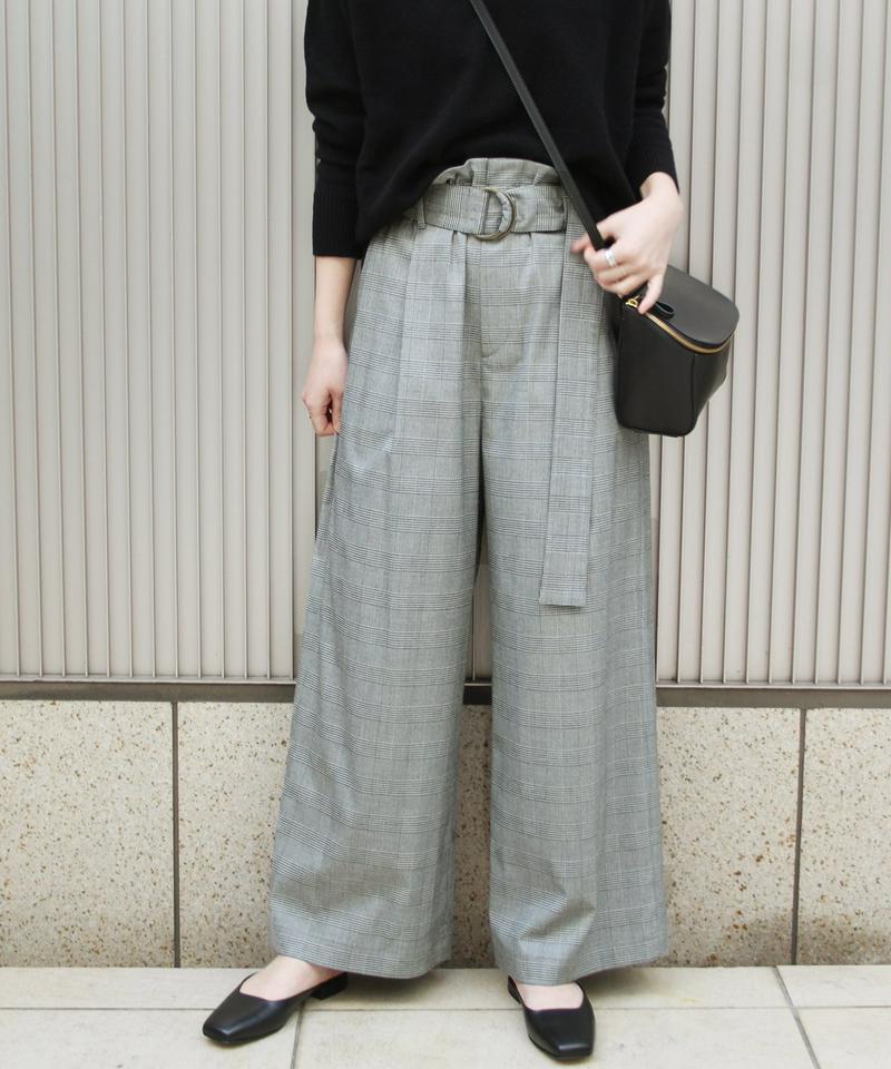 TRグレンチェック ベルテッドパンツ◆
