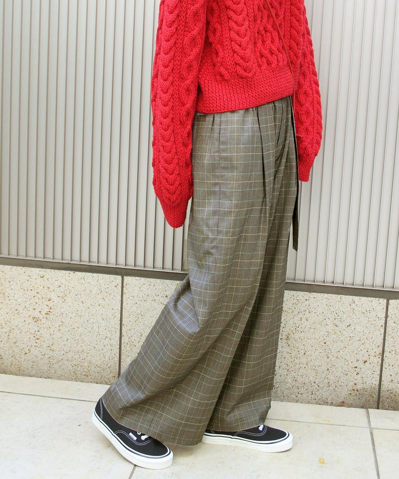 TRグレンチェック ベルテッドパンツ◆