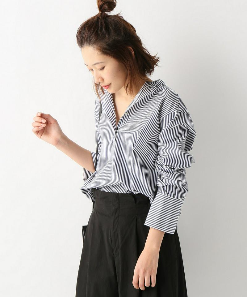 ストライプWシェイプブラウス