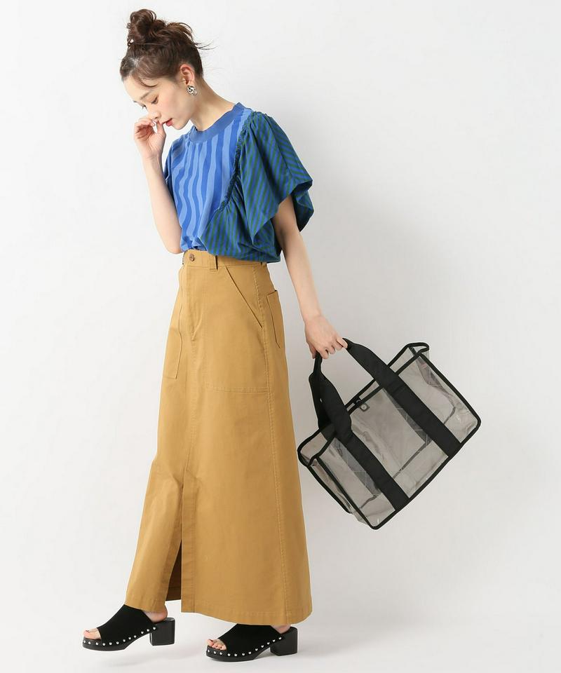 【TELA/テラ】ドッキングボーダーフリル：カットソー