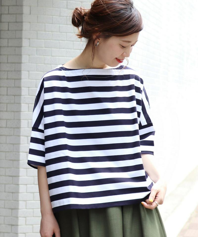 【TRADITIONAL WEATHERWEAR】別注ボーダー5分袖Tシャツ◆