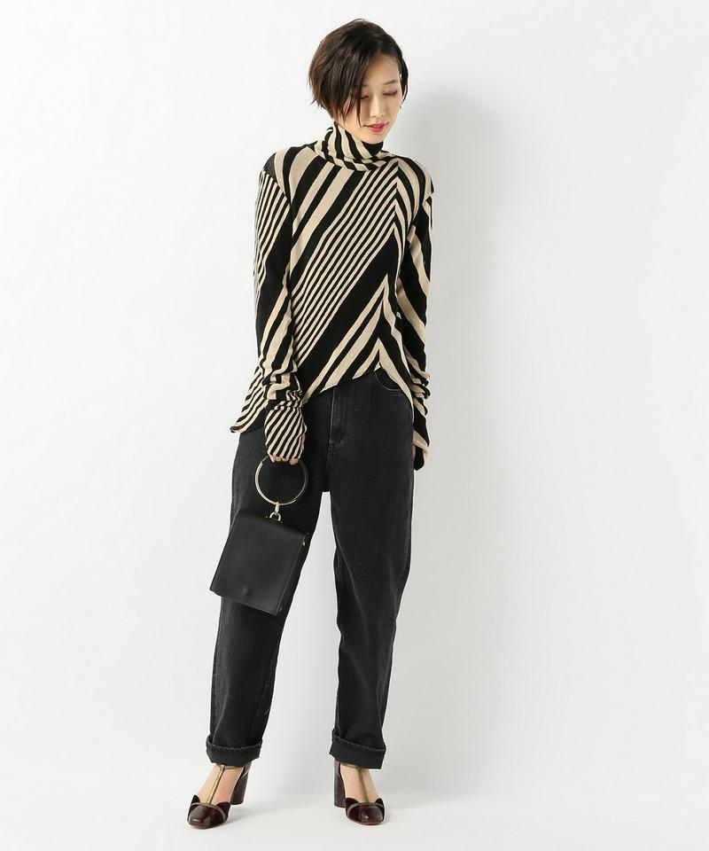 【RITO/リト】STRIPED SWICH HIGH NECK GEO トップス