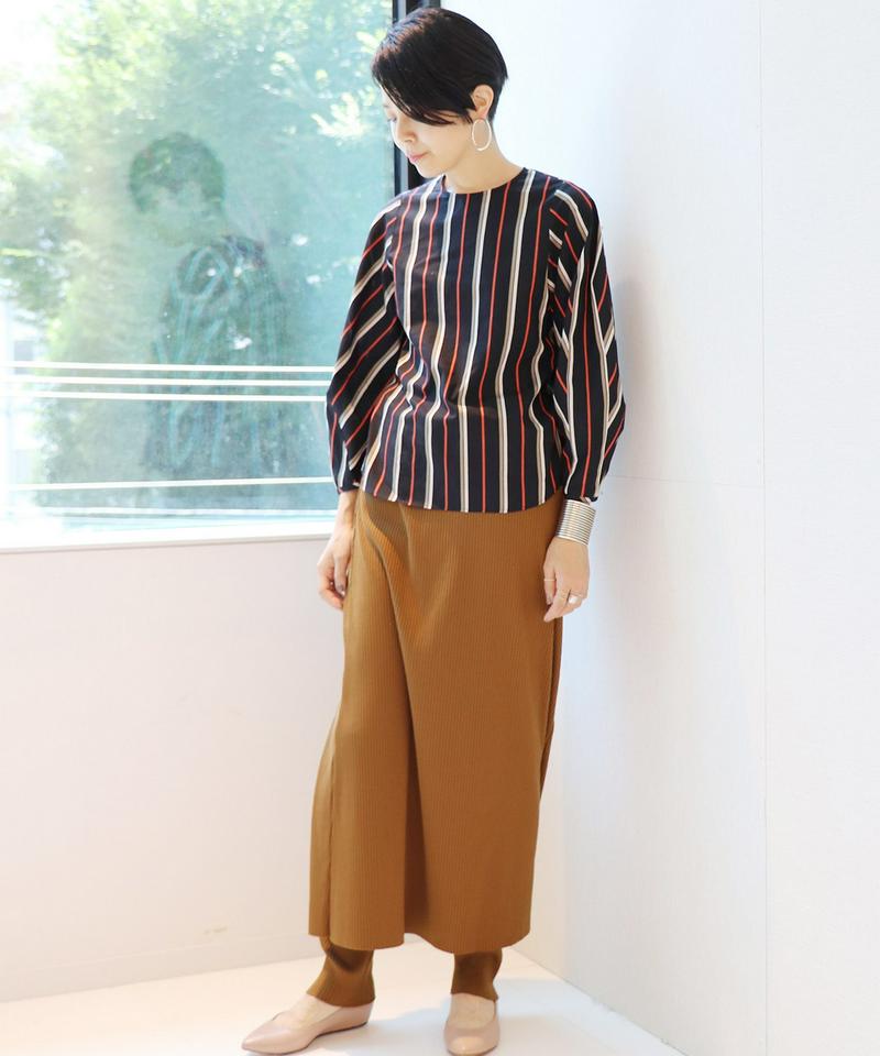 【NEU】レジメンストライプ アーチシャツブラウス◆