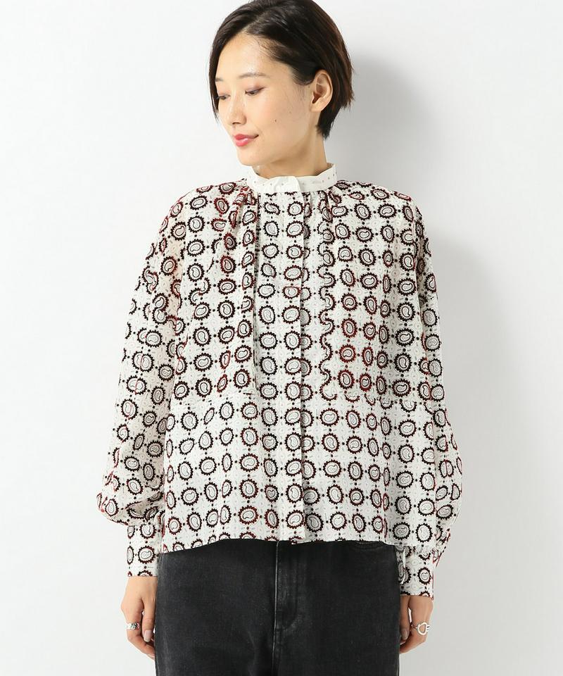 【PONTI/ポンティ】FLOCK PRINT ジャケット：ブラウス