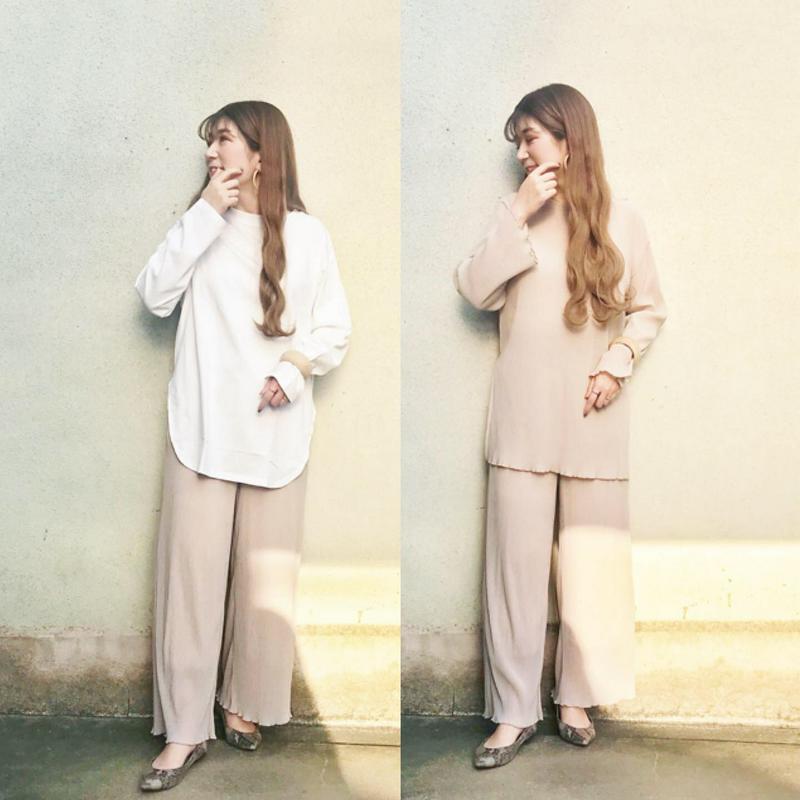 Ai Yam Gu ジーユー の ロングスリーブt 長袖 をあわせたコーディネート Parte