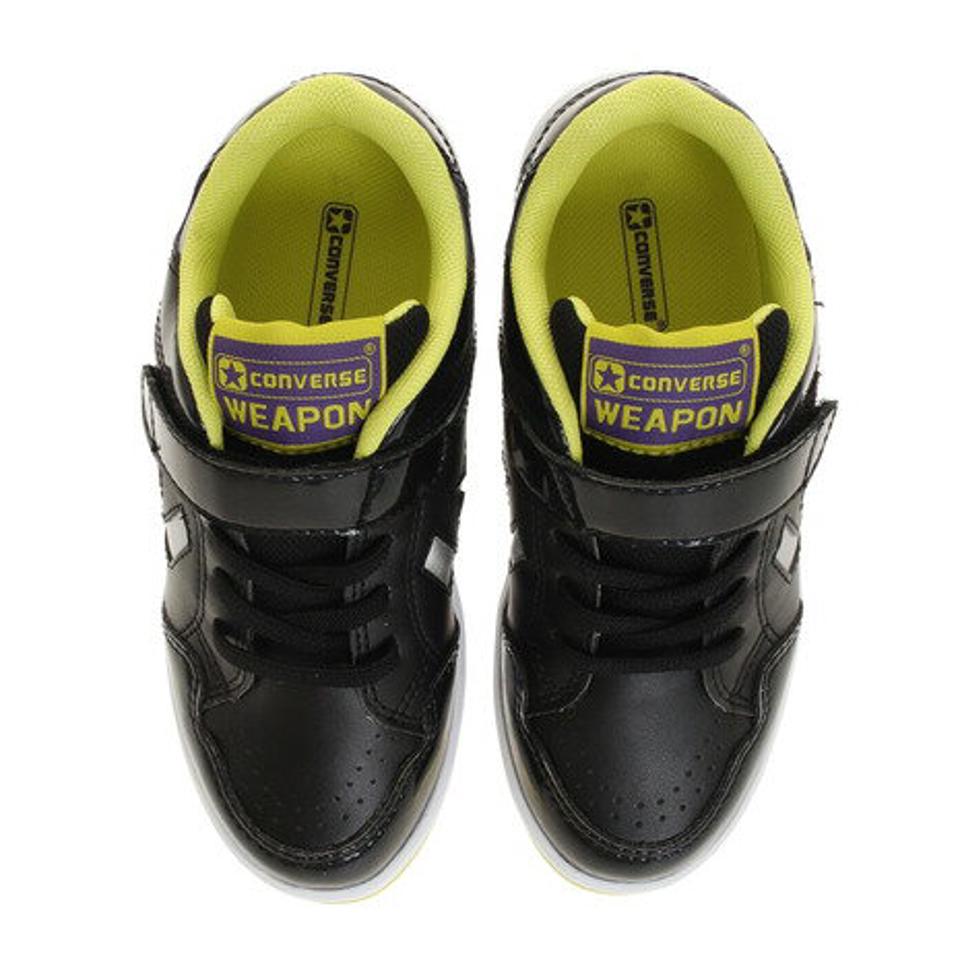 コンバース（CONVERSE） スニーカー ジュニア WEAPON N OX 37300250 19FW 黒 ベルクロ 紐なし （キッズ）