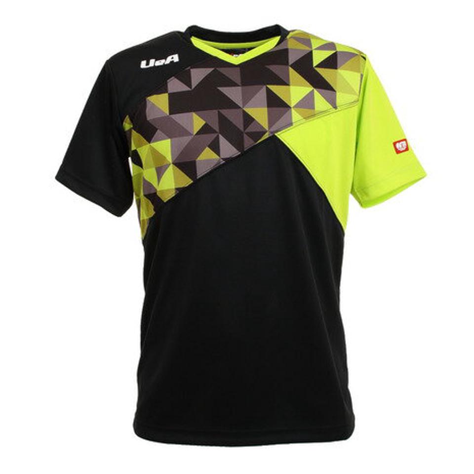 Uea(Uea)(メンズ)日本卓球協会(JTTA)公認 ドライプラス 卓球シャツ UEA306 BLK 卓球ウェア 吸汗速乾