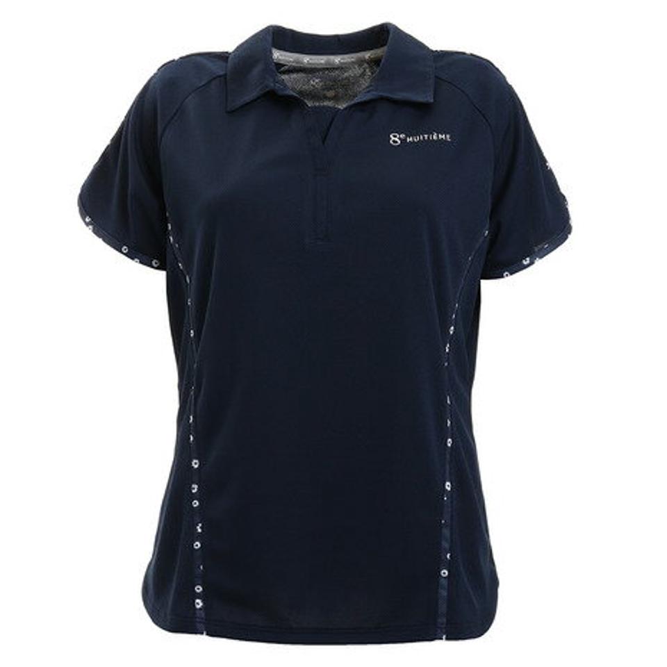 ウィッテム(HUITIEME) テニス プリンテッド 半袖ポロシャツ HU20S03LS733006NVY 【吸汗速乾/UVカット】 (レディース)