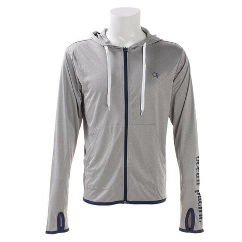オーシャンパシフィック（Ocean Pacific）（メンズ）ラッシュガード フルジップ 無地 パーカー 519480GRY グレー UVカット 紫外線対策