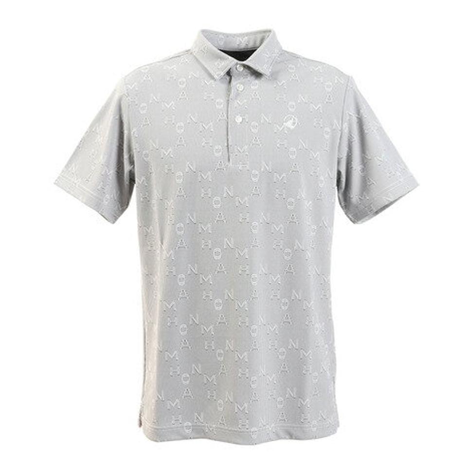 本間ゴルフ(HONMA) ゴルフウエア メンズ ストライプロゴジャカード 半袖シャツ 031-733116-BK (メンズ)