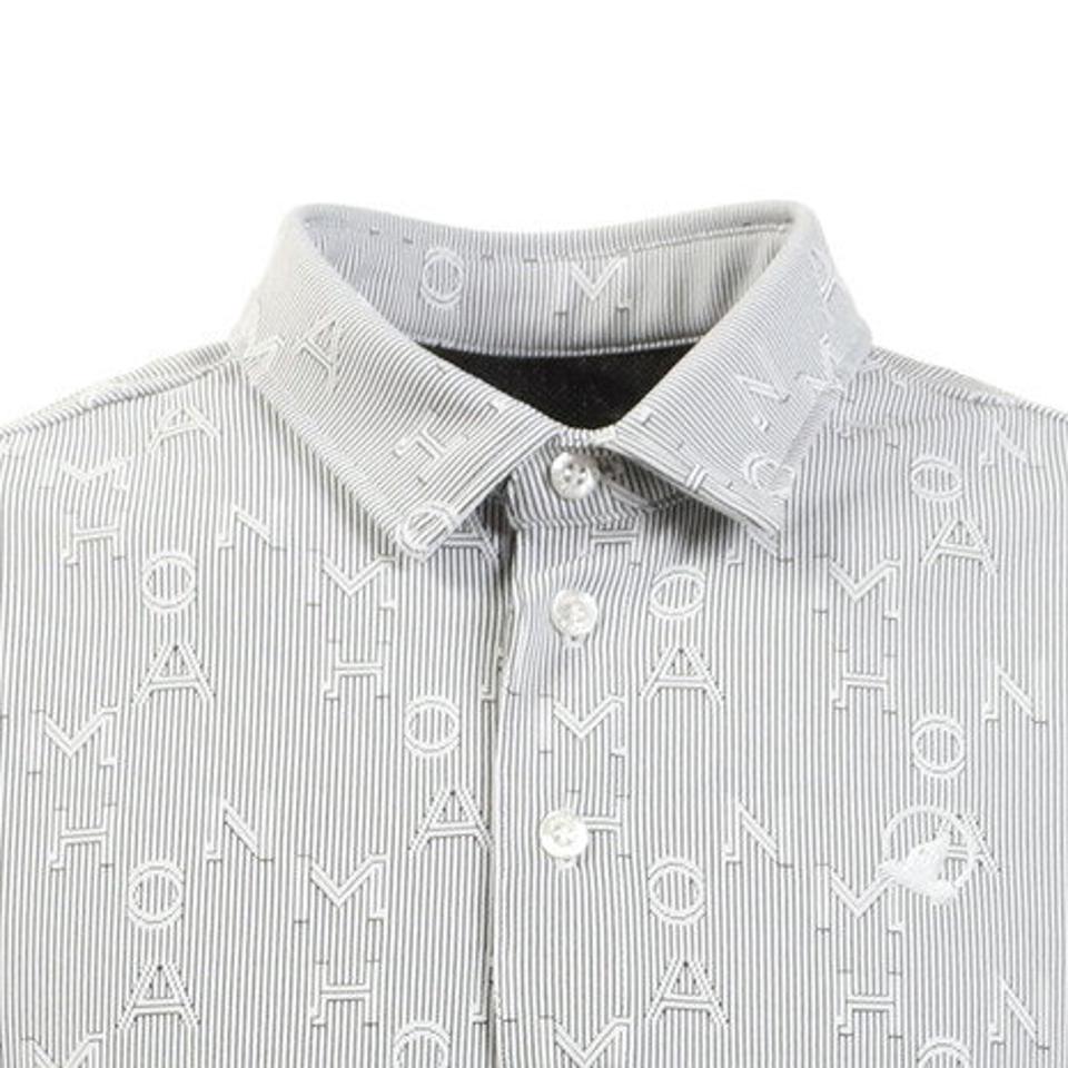 本間ゴルフ(HONMA) ゴルフウエア メンズ ストライプロゴジャカード 半袖シャツ 031-733116-BK (メンズ)