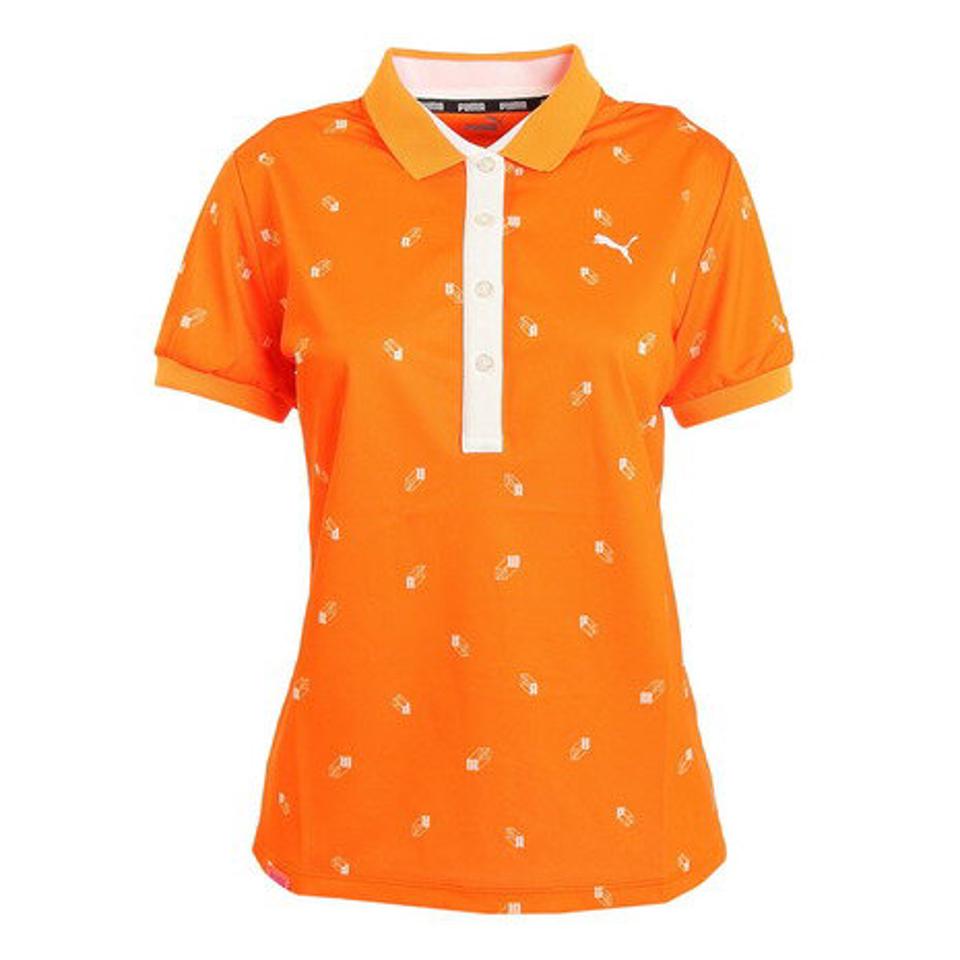 プーマ(PUMA) ゴルフウェア 吸汗速乾 ドライ 快適♪ 3Dロゴ AOP 半袖ポロシャツ 930561-03 (レディース)