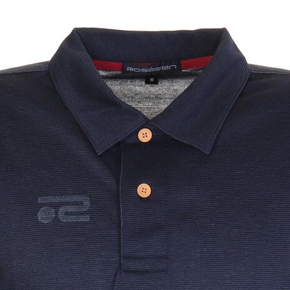 ROSASEN(メンズ)ゴルフウェア 温度調節 通気性 部分メッシュ アウトラストジャカード半袖シャツ 044-25841-098