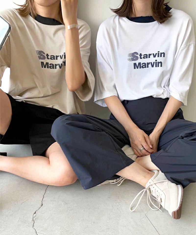 El mar(エルマール)"Starvin Marvin"プリント半袖Tシャツ