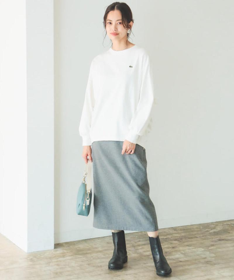 LACOSTE for B:MING by BEAMS / 別注 クルーネック ロングスリーブ Tシャツ