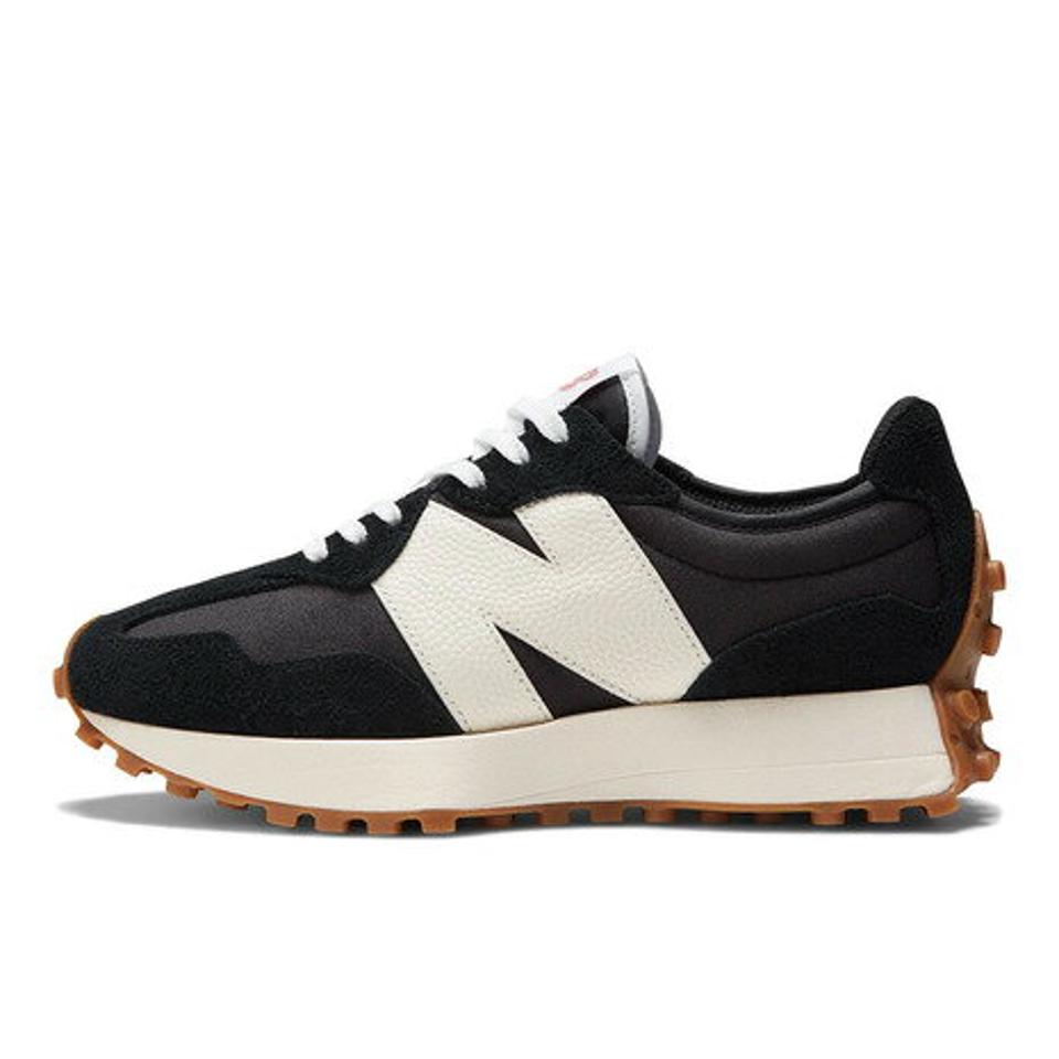 ニューバランス（new balance）（レディース）スニーカー 黒 327 ブラック WS327BL B ビッグロゴ スエード クラシカル 厚底 普段使い 通勤 通学 おしゃれ