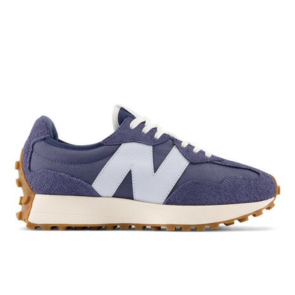 ニューバランス（new balance）（レディース）スニーカー 紺 327 ネイビー WS327BH B ビックロゴ スエード くすみカラー おしゃれ 厚底 通勤 通学