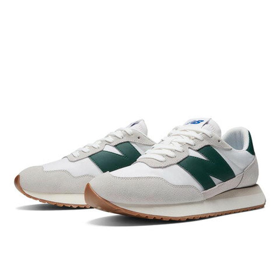 ニューバランス（new balance）（メンズ、レディース）スニーカー 237 RF 緑 グリーン MS237RF D ビックロゴ カジュアル 厚底 スエード オールシーズン