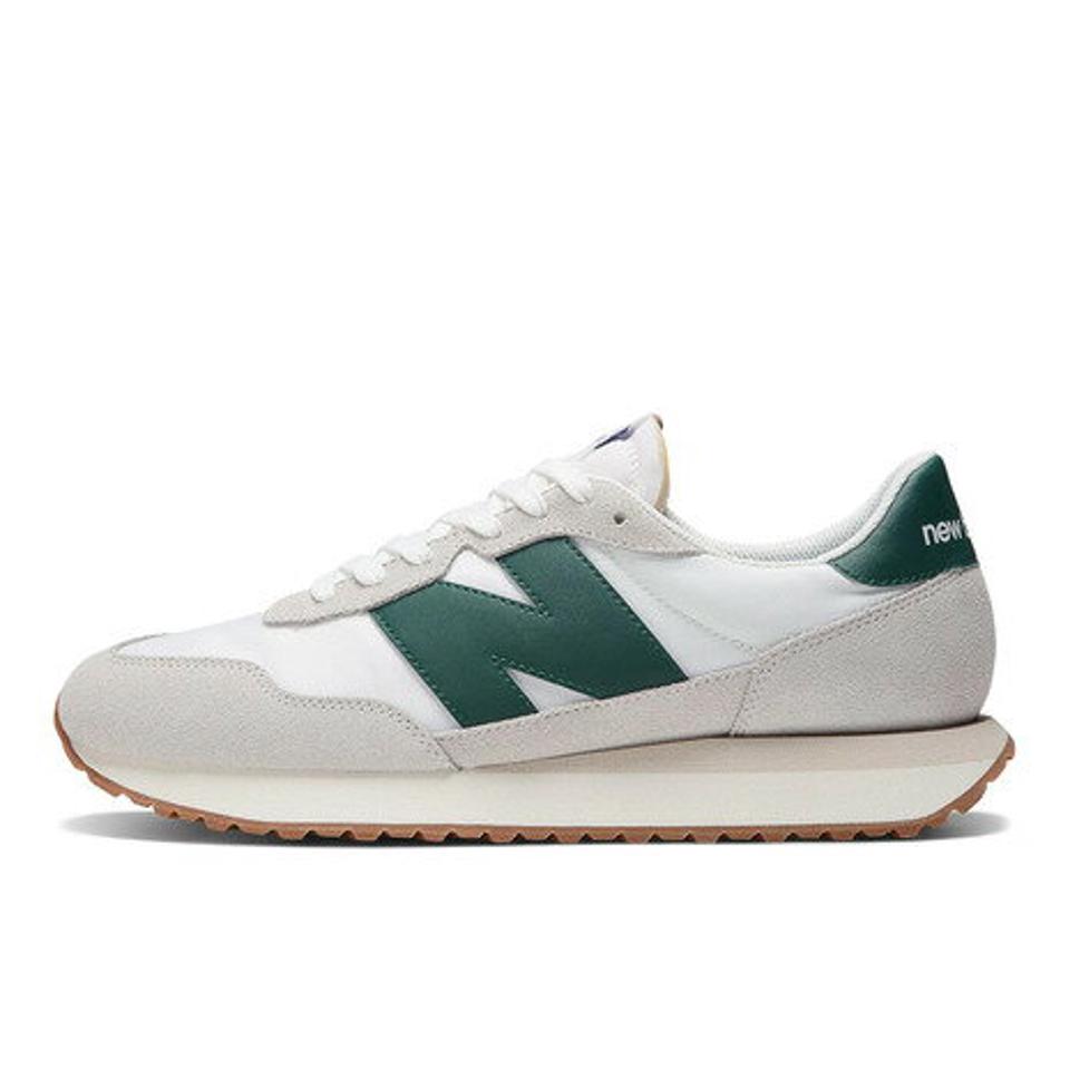 ニューバランス（new balance）（メンズ、レディース）スニーカー 237 RF 緑 グリーン MS237RF D ビックロゴ カジュアル 厚底 スエード オールシーズン