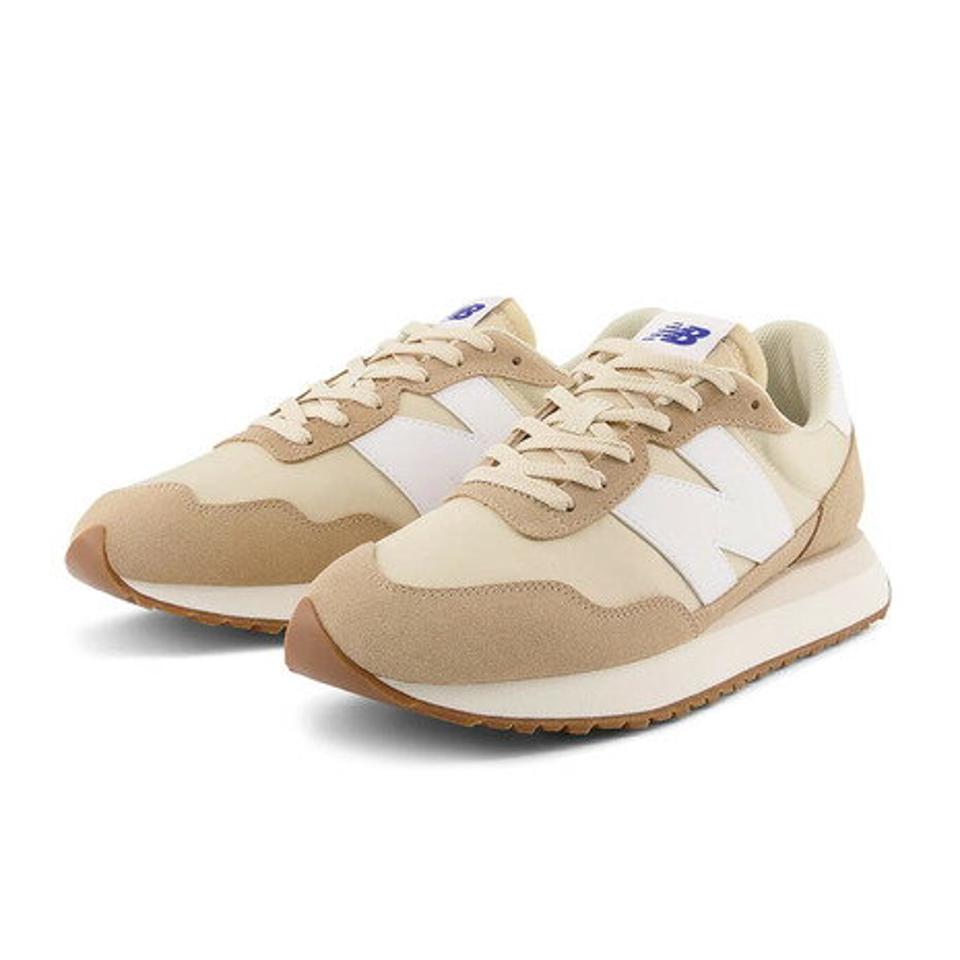 ニューバランス（new balance）（メンズ、レディース）スニーカー 237 RD ベージュ MS237RD D ビックロゴ カジュアルシューズ 厚底 スエード オールシーズン
