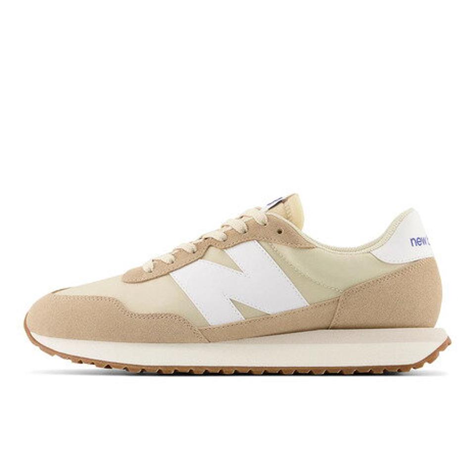 ニューバランス（new balance）（メンズ、レディース）スニーカー 237 RD ベージュ MS237RD D ビックロゴ カジュアルシューズ 厚底 スエード オールシーズン