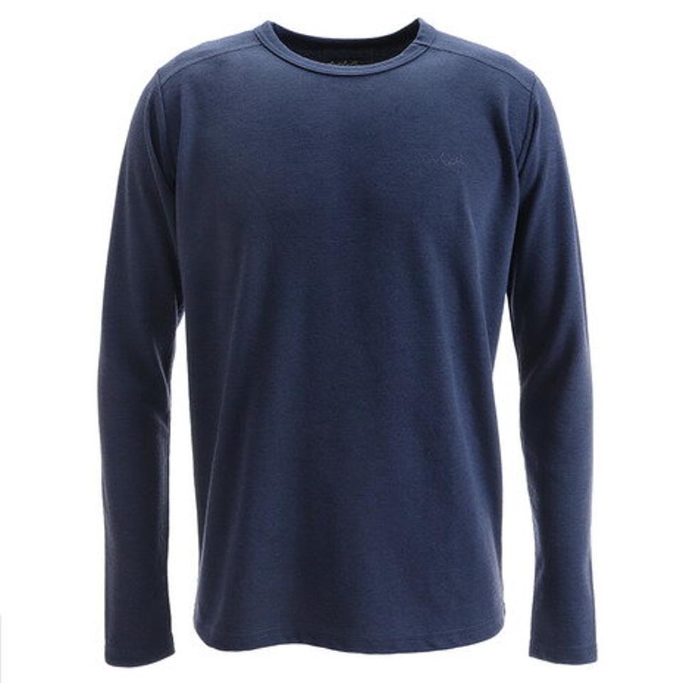 ホールアース(Whole Earth) TEMPERTURE クルーネックシャツ WE28JB10ネイビー (メンズ)