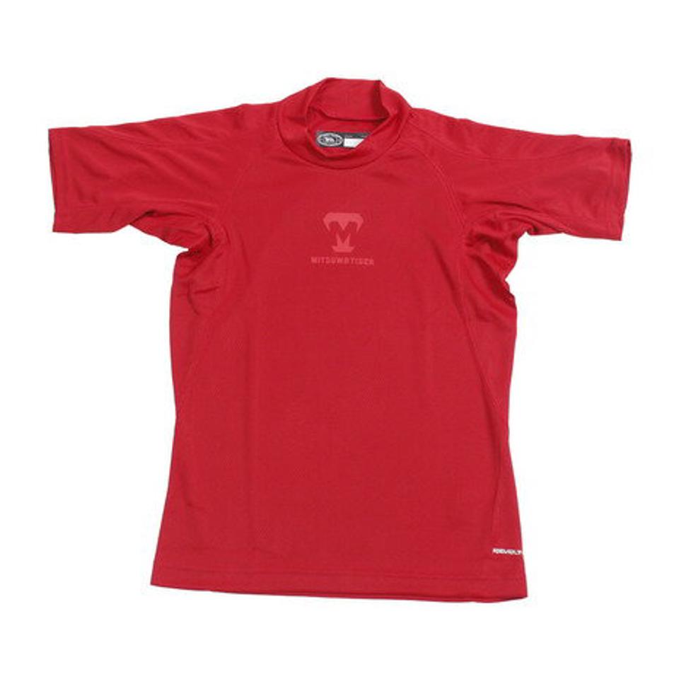 美津和タイガー(mitsuwa-tiger) 野球 アンダーシャツ 半袖 ジュニア RT ハイネック ショートスリーブ インナー シャツ UWRJDYS-003 赤 (キッズ)