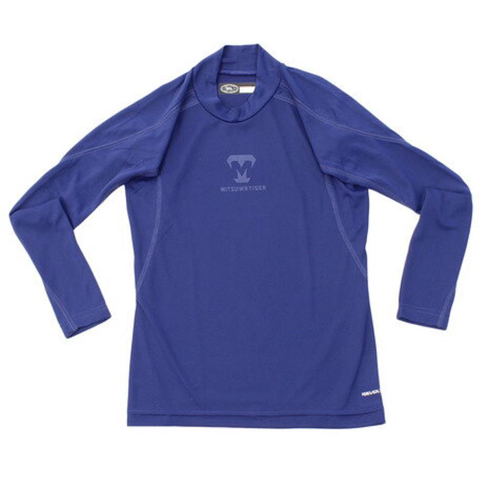 美津和タイガー(mitsuwa-tiger) 野球 アンダーシャツ ジュニア RT ジュニア長袖ハイネック インナー シャツ UWRJDYS-001 青 (キッズ)