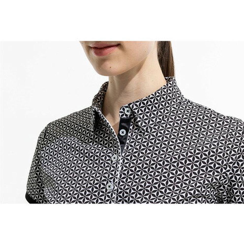 タイトリスト(TITLEIST) ゴルフウェア 吸汗速乾 UVカット フラワープリント 半袖ポロシャツ TSWC2207BK (レディース)