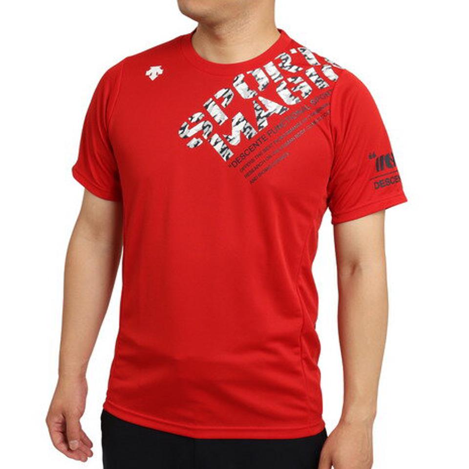 デサント(DESCENTE) バレーボールウェア 半袖プラクティスシャツ DVUUJA51 RD (メンズ)