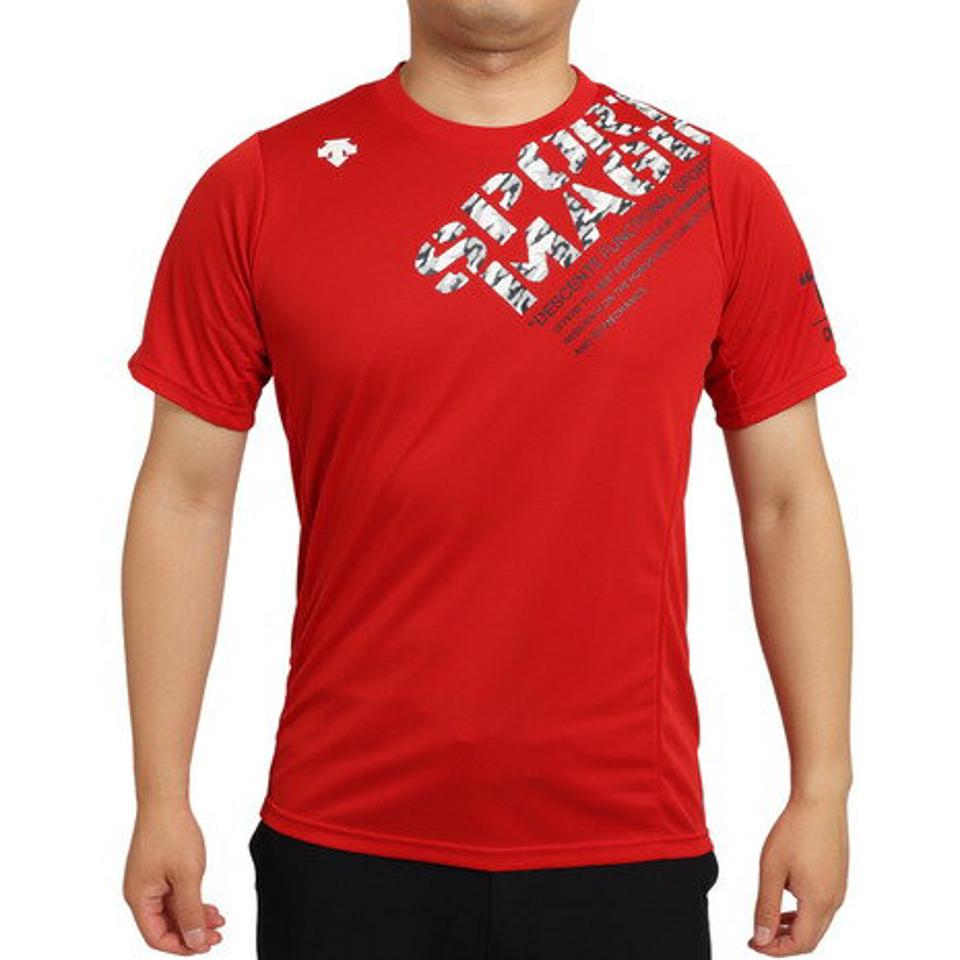 デサント(DESCENTE) バレーボールウェア 半袖プラクティスシャツ DVUUJA51 RD (メンズ)