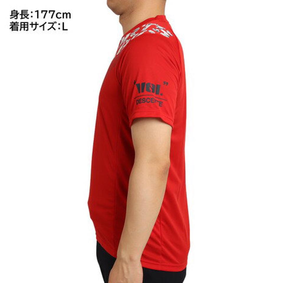 デサント(DESCENTE) バレーボールウェア 半袖プラクティスシャツ DVUUJA51 RD (メンズ)