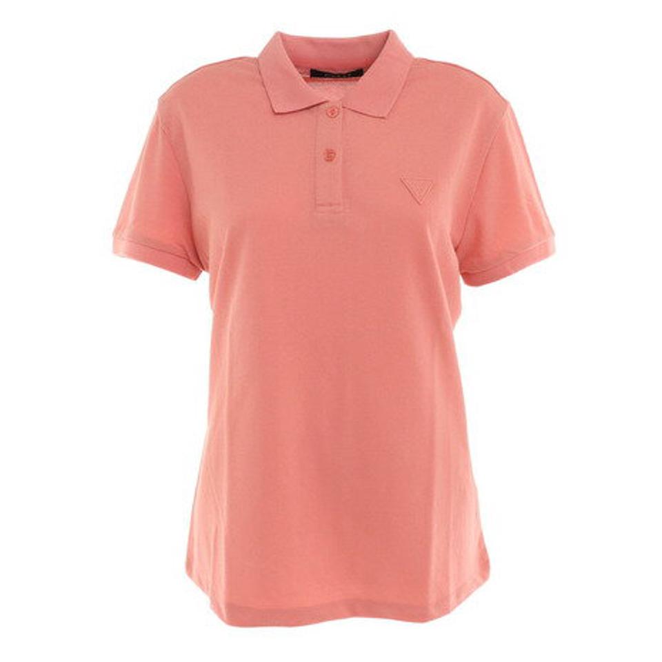 ゲス(GUESS)(レディース)ワンポイントロゴ 半袖ポロシャツ YM2K8470 KPNK