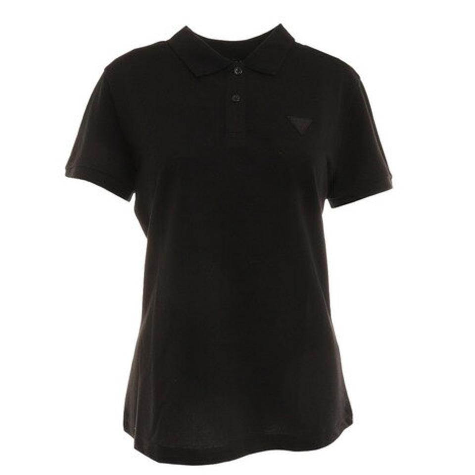 ゲス(GUESS)(レディース)ワンポイントロゴ 半袖ポロシャツ YM2K8470 KBLK