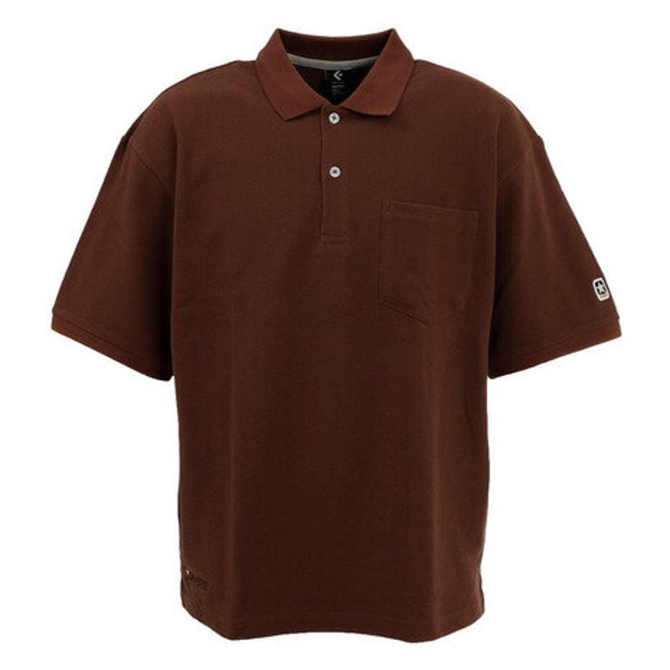 コンバース(CONVERSE) ワンポイント胸ポケット ポロシャツ CA221481-3700 (メンズ、レディース)