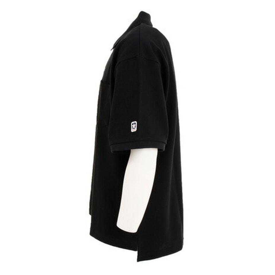 コンバース(CONVERSE) ワンポイント胸ポケット ポロシャツ CA221481-1900 (メンズ、レディース)