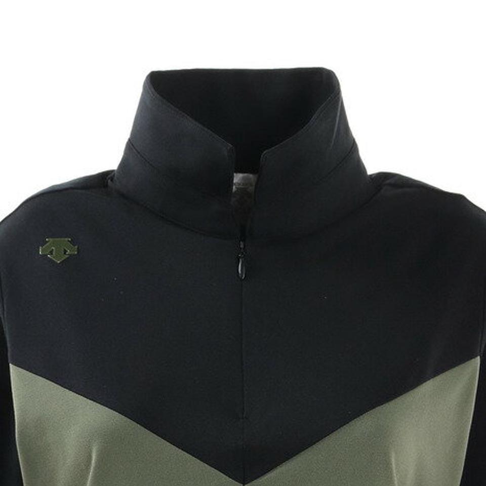 デサントゴルフ(DESCENTEGOLF) ゴルフウェア 裏起毛切り替えハーフジップシャツ DGWSJB04 BK00 (レディース)